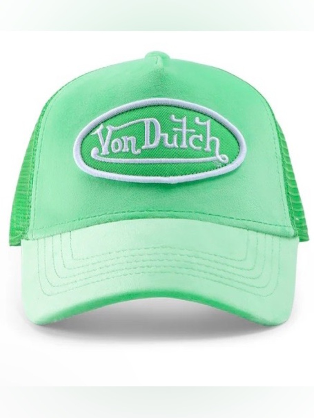 Von Dutch LIME VELVET TRUCKER HAT. New with tags.